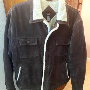 Men's Large Emergency Exit Lined Leather Coat